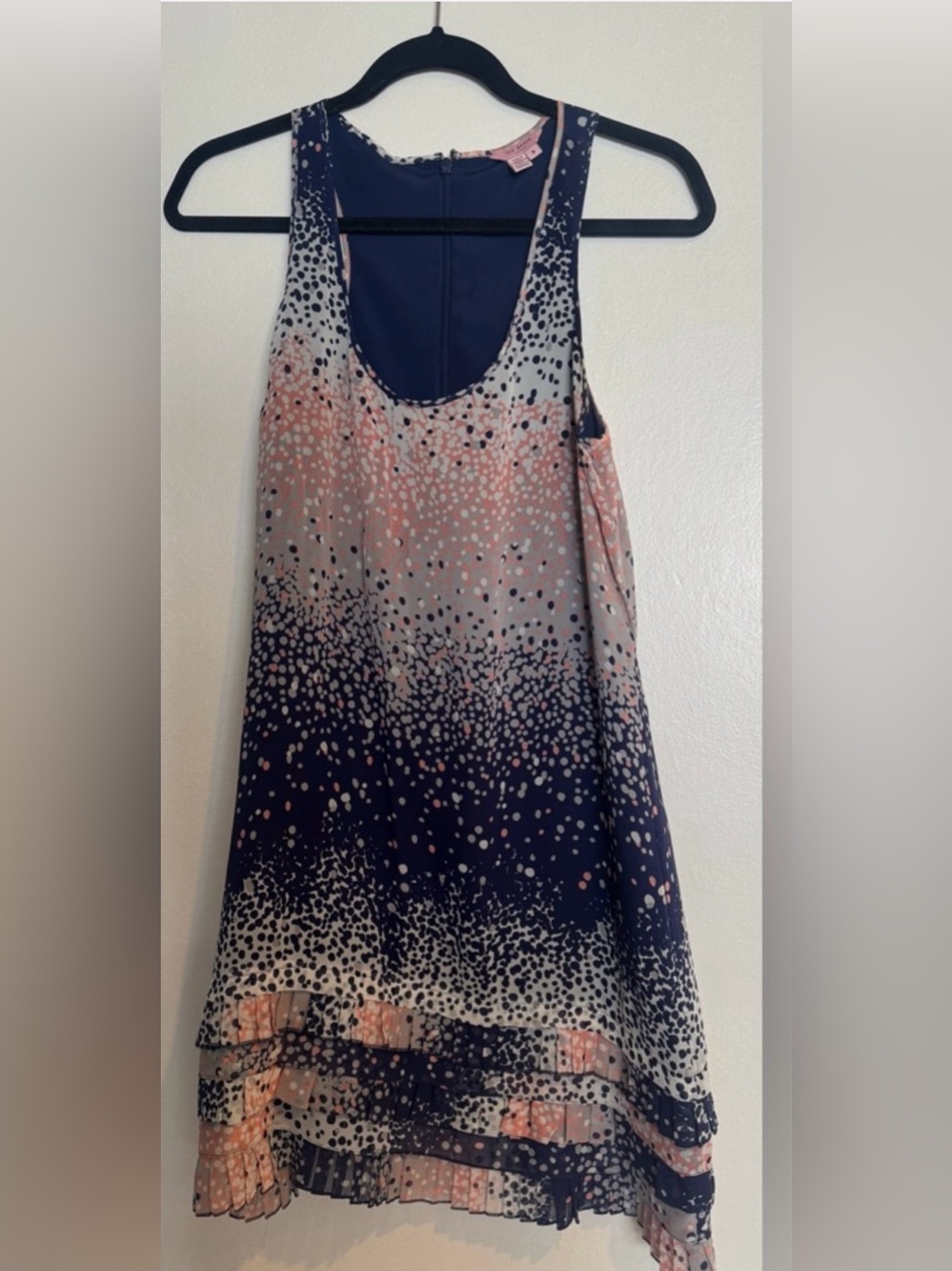 Ted Baker Navy and Pink Speckled Tank Top